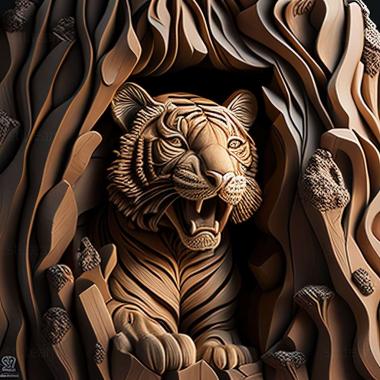 3D модель Пантера тигровая острая (STL)